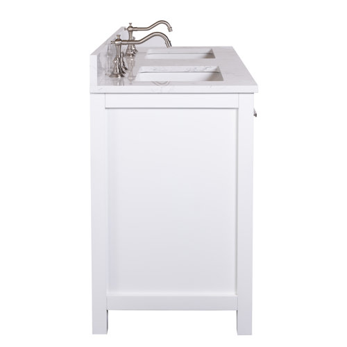 Mercury Row® Atencio 54'' Freestanding Double Bathroom Vanity with Engineered Stone Vanity Top